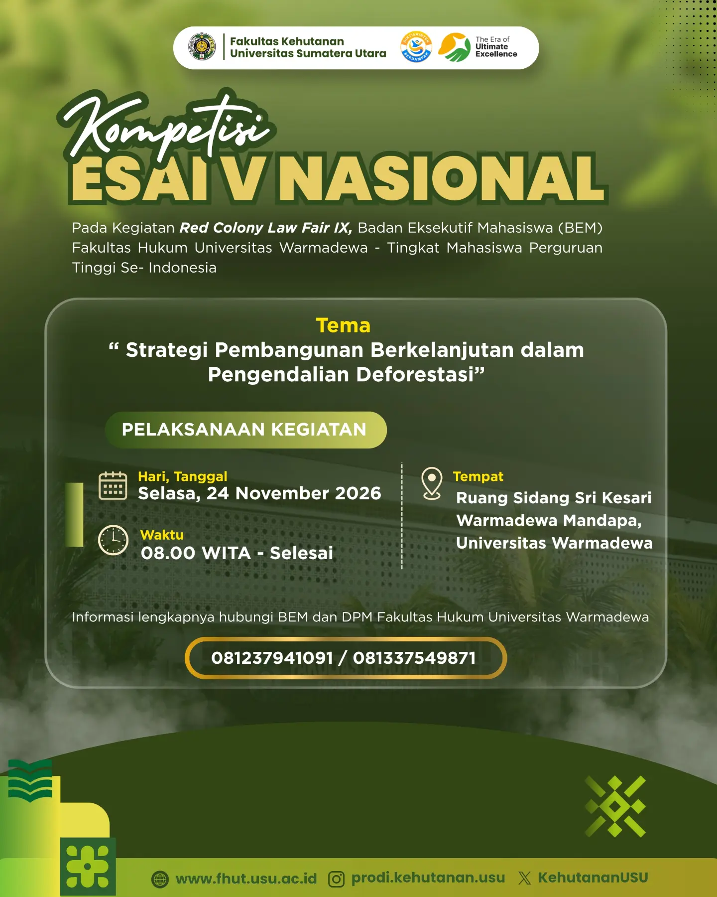 Schedule for 5th National Essay Competition at Red Colony Law Fair IX